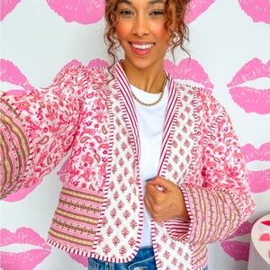 Chic Pink Patterned Jacket